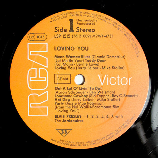 Elvis Presley : Loving You (LP, Album, RE)