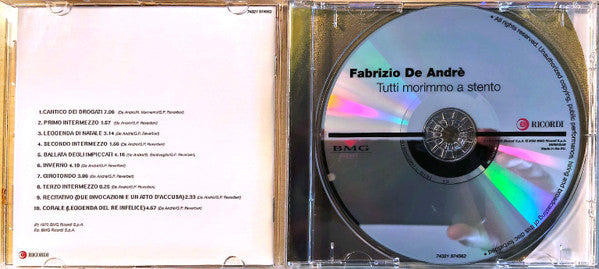 Fabrizio De Andre'* : Tutti Morimmo A Stento (CD, Album, RE, RM, RP, 24 )