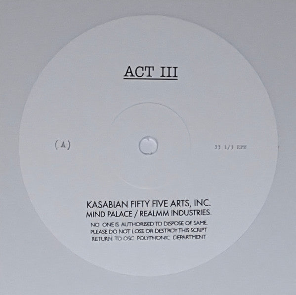 Kasabian : Act III (LP, Album, Whi)