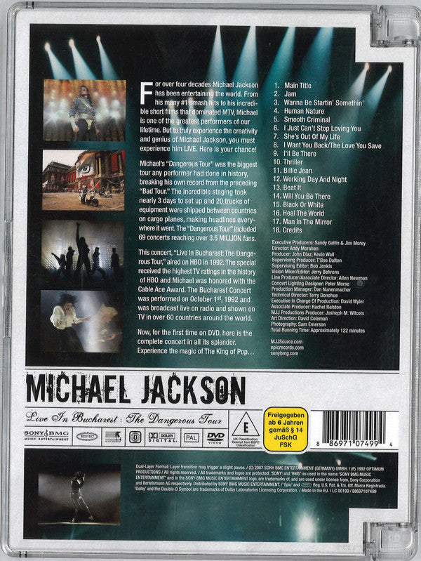 Michael Jackson : Live In Bucharest: The Dangerous Tour (DVD-V, RE, PAL, Sup)