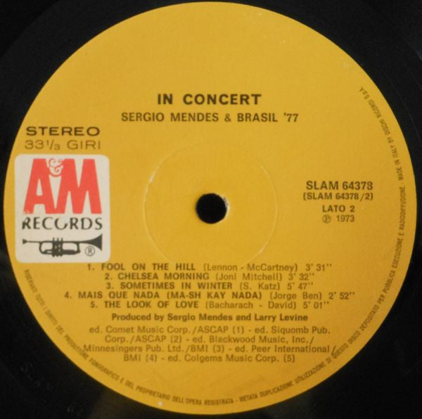 Sérgio Mendes & Brasil '77 : In Concert (LP, Album)