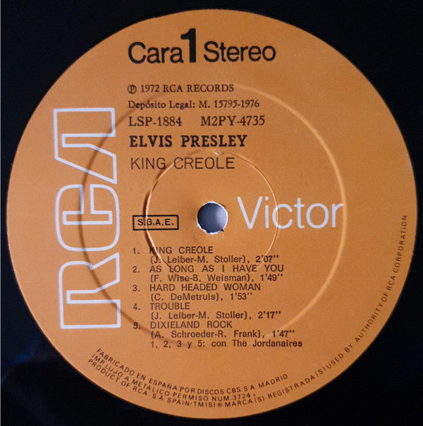Elvis Presley : King Creole (LP, Album, RE)