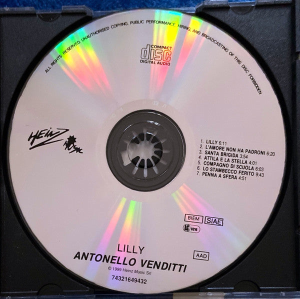 Antonello Venditti : Lilly (CD, Album, RE, Opt)