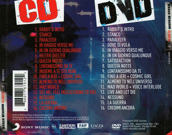 Marco Mengoni : Re Matto Live (CD, Album + DVD-V, PAL)
