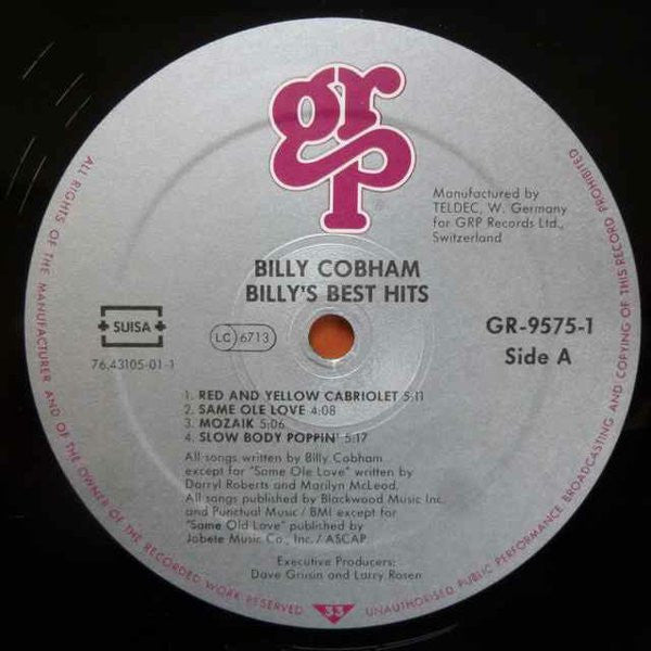Billy Cobham : Billy's Best Hits (LP, Comp, DMM)
