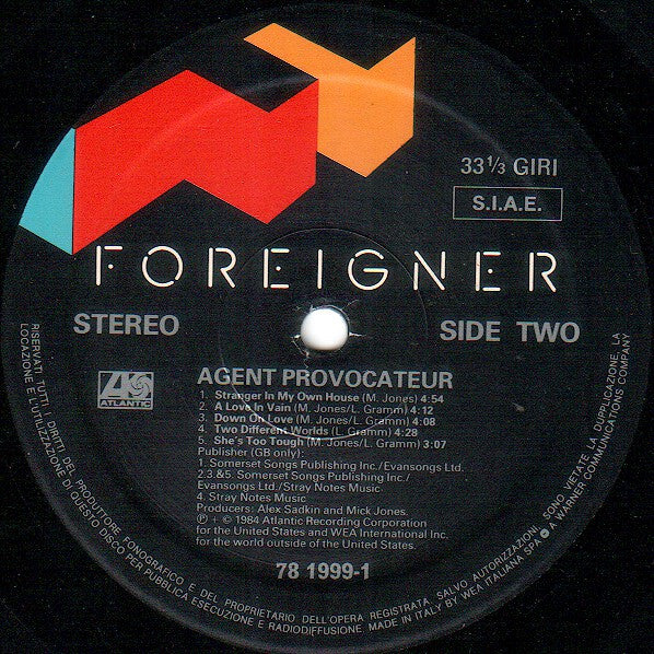 Foreigner : Agent Provocateur (LP, Album)