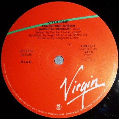 Tangerine Dream : Cyclone (LP, Album, RE, Gat)