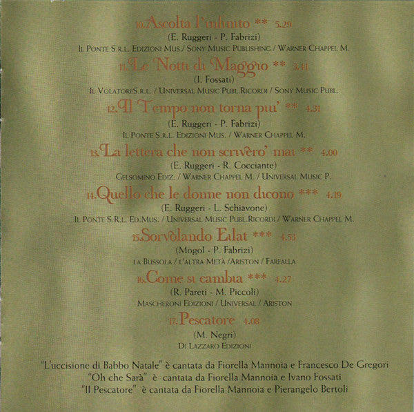 Fiorella Mannoia : Canzoni Nel Tempo (2xCD, Comp)