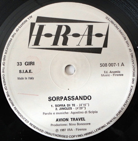 Avion Travel : Sorpassando (12", Single)