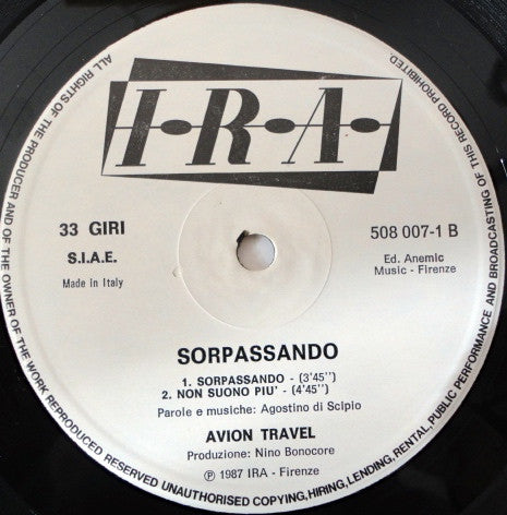 Avion Travel : Sorpassando (12", Single)