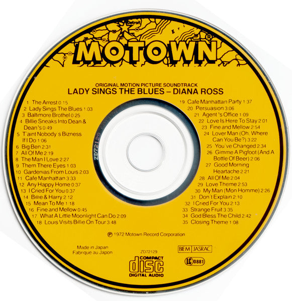 Diana Ross : Lady Sings The Blues (Original Motion Picture Soundtrack) (CD, Album, RE, Yel)
