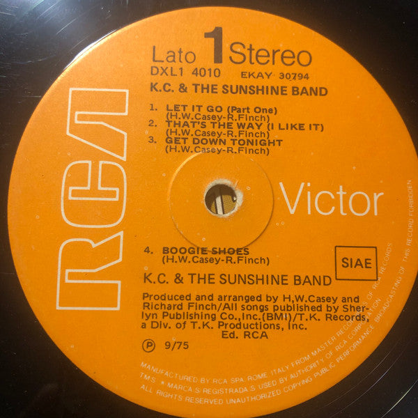 KC & The Sunshine Band : K.C. & The Sunshine Band (LP, Album)