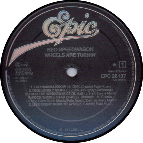 REO Speedwagon : Wheels Are Turnin' (LP, Album)