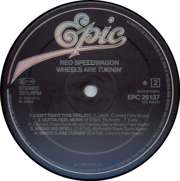 REO Speedwagon : Wheels Are Turnin' (LP, Album)