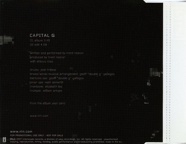 Nine Inch Nails : Capital G (CD, Single, Promo)