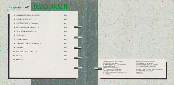 Ivano Fossati : I Successi Di Ivano Fossati (CD, Comp, RE)